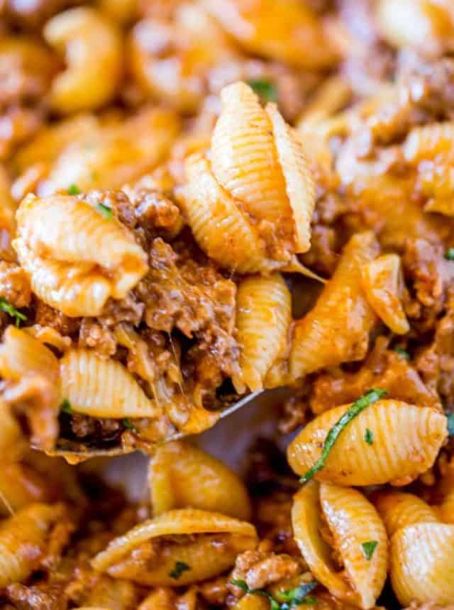 We LOVED this Cheesy Taco Pasta, just like the Hamburger Helper we grew up with!